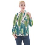 Illustrations Plants Nature Leaves Women s Long Sleeve Pocket Shirt