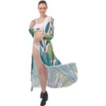 Illustrations Plants Nature Leaves Maxi Chiffon Beach Wrap