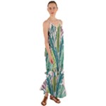 Illustrations Plants Nature Leaves Cami Maxi Ruffle Chiffon Dress