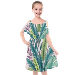 Kids  Cut Out Shoulders Chiffon Dress 