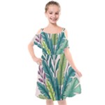 Illustrations Plants Nature Leaves Kids  Cut Out Shoulders Chiffon Dress