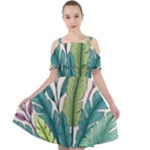 Illustrations Plants Nature Leaves Cut Out Shoulders Dress