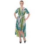 Illustrations Plants Nature Leaves Front Wrap High Low Dress