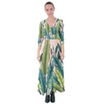 Illustrations Plants Nature Leaves Button Up Maxi Dress