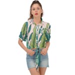 Illustrations Plants Nature Leaves Tie Front Shirt 