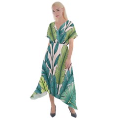 Cross Front Sharkbite Hem Maxi Dress 