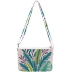 Illustrations Plants Nature Leaves Double Gusset Crossbody Bag