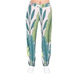 Illustrations Plants Nature Leaves Women Velvet Drawstring Pants