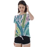 Illustrations Plants Nature Leaves Short Sleeve Open Back T-Shirt