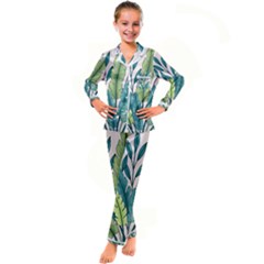 Kids  Satin Long Sleeve Pajamas Set 