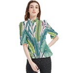 Illustrations Plants Nature Leaves Frill Neck Blouse