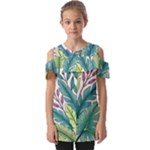 Illustrations Plants Nature Leaves Fold Over Open Sleeve Top