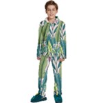 Illustrations Plants Nature Leaves Kids  Long Sleeve Velvet Pajamas Set