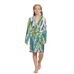 Illustrations Plants Nature Leaves Kids  Long Sleeve Velvet Lounge Robe from ArtsNow.com