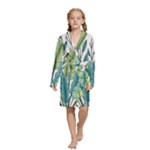 Illustrations Plants Nature Leaves Kids  Long Sleeve Velvet Lounge Robe