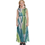 Illustrations Plants Nature Leaves Kids  Satin Sleeveless Maxi Dress