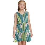 Illustrations Plants Nature Leaves Kids  Sleeveless Tiered Mini Dress