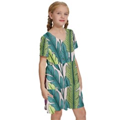 Kids  Short Sleeve Tiered Mini Dress 