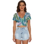 Illustrations Plants Nature Leaves V-Neck Crop Top