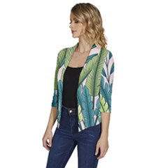 Women s Draped Front 3/4 Sleeve Shawl Collar Jacket 