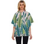 Illustrations Plants Nature Leaves Women s Batwing Button Up Shirt