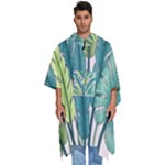 Illustrations Plants Nature Leaves Men s Hooded Rain Ponchos