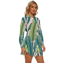 Womens Long Sleeve Shirt Dress 