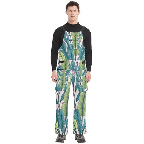 Illustrations Plants Nature Leaves Men s Side Zip Front Pouch Ski And Snowboard Bib Pants	 from ArtsNow.com