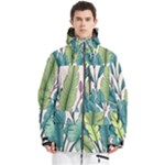 Illustrations Plants Nature Leaves Men s Multi Pockets Zip Ski and Snowboard Waterproof Breathable Jacket