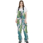 Illustrations Plants Nature Leaves Women s Front Zip Ski And Snowboard Bib Pants