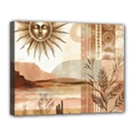 Abstract Sun Boho Bohemian Design Canvas 14  x 11  (Stretched)