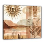 Abstract Sun Boho Bohemian Design Canvas 24  x 20  (Stretched)