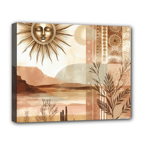 Abstract Sun Boho Bohemian Design Deluxe Canvas 20  x 16  (Stretched) from ArtsNow.com