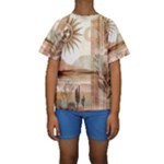 Abstract Sun Boho Bohemian Design Kids  Short Sleeve Swimwear