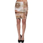 Abstract Sun Boho Bohemian Design Bodycon Skirt