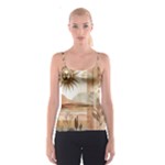 Abstract Sun Boho Bohemian Design Spaghetti Strap Top