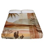 Abstract Sun Boho Bohemian Design Fitted Sheet (Queen Size)