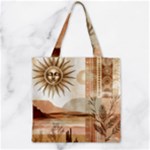 Abstract Sun Boho Bohemian Design Zipper Grocery Tote Bag