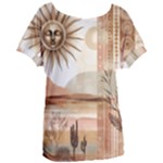 Abstract Sun Boho Bohemian Design Women s Oversized T-Shirt