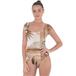 Abstract Sun Boho Bohemian Design Short Sleeve Leotard 