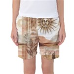 Abstract Sun Boho Bohemian Design Women s Basketball Shorts