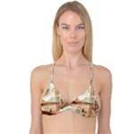 Abstract Sun Boho Bohemian Design Reversible Tri Bikini Top