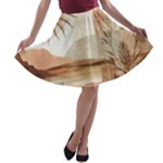 Abstract Sun Boho Bohemian Design A-line Skater Skirt