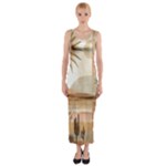 Abstract Sun Boho Bohemian Design Fitted Maxi Dress