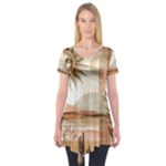 Abstract Sun Boho Bohemian Design Short Sleeve Tunic 