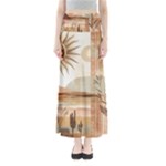 Abstract Sun Boho Bohemian Design Full Length Maxi Skirt