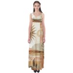 Abstract Sun Boho Bohemian Design Empire Waist Maxi Dress