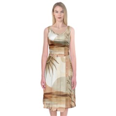 Abstract Sun Boho Bohemian Design Midi Sleeveless Dress from ArtsNow.com