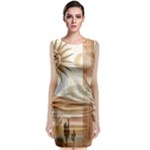 Abstract Sun Boho Bohemian Design Classic Sleeveless Midi Dress