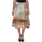 Abstract Sun Boho Bohemian Design Perfect Length Midi Skirt